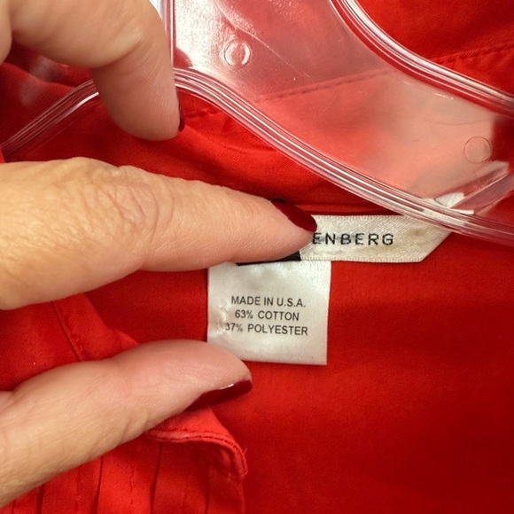 Diane Von Furstenberg Red collared preppy cotton blend summer dress size 6 - Picture 6 of 6